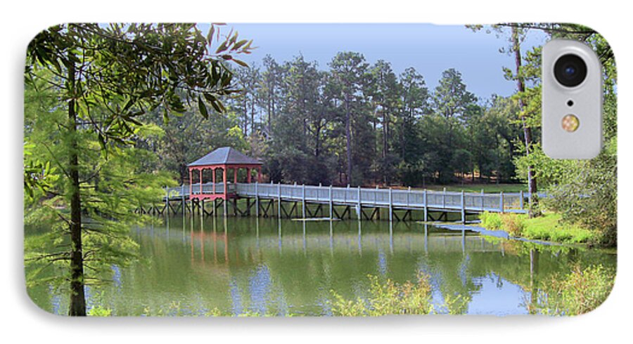 Lake iPhone 7 Case featuring the photograph Gazebo on the Lake #3 by Diane Ferguson