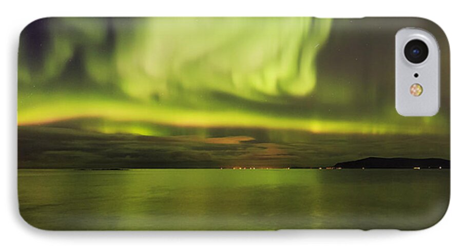Nordurljos iPhone 7 Case featuring the photograph Northern Lights Reykjavik #3 by Gunnar Orn Arnason