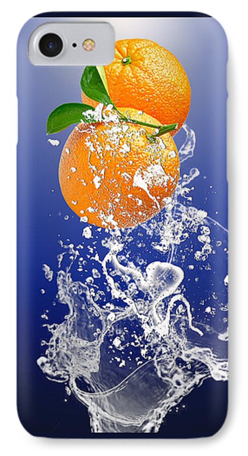 Orange iPhone 7 Case featuring the mixed media Orange Splash #6 by Marvin Blaine