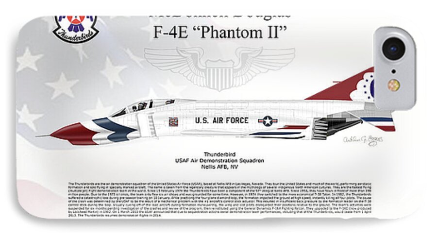 Mcdonnell Douglas iPhone 7 Case featuring the digital art McDonnell Douglas F-4E Phantom II Thunderbird #8 by Arthur Eggers