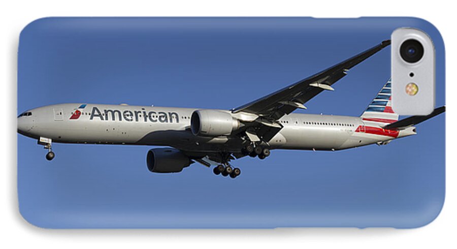 American iPhone 7 Case featuring the photograph American Airlines Boeing 777 #3 by David Pyatt