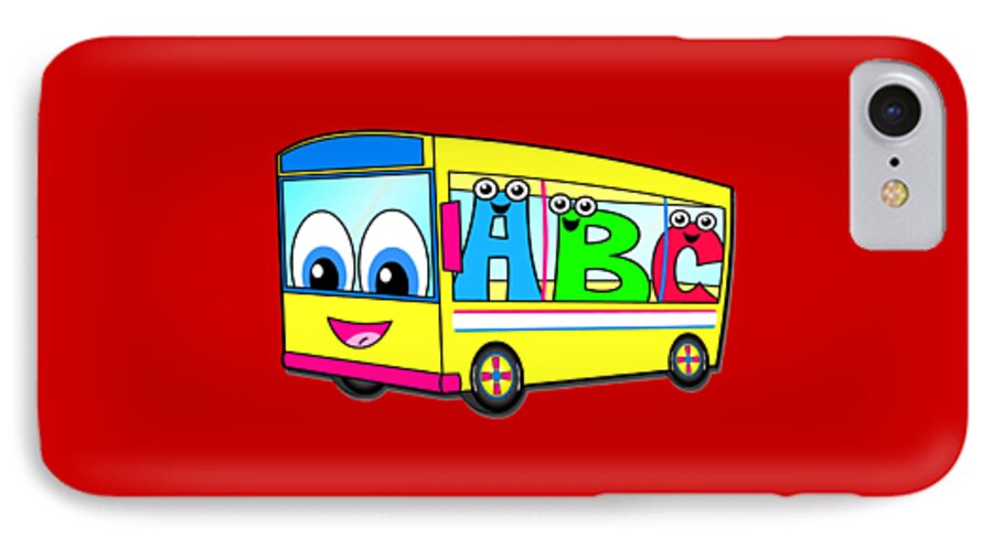 Alphabet iPhone 7 Case featuring the painting A B C Bus T-shirt by Herb Strobino