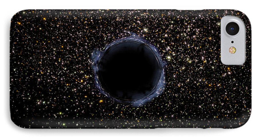 Color Image iPhone 7 Case featuring the digital art A Black Hole In A Globular Cluster by Stocktrek Images