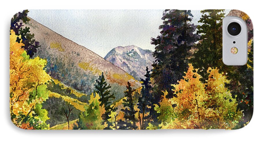 Colorado Fall Scene Painting iPhone 7 Case featuring the painting A Drive In the Mountains by Anne Gifford