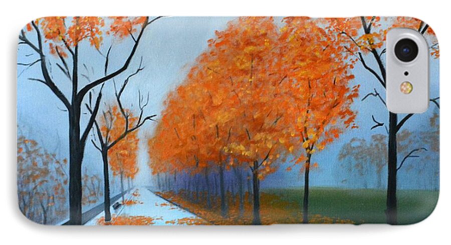 Fall Foliage iPhone 7 Case featuring the painting A Fall Morning by Alan Conder