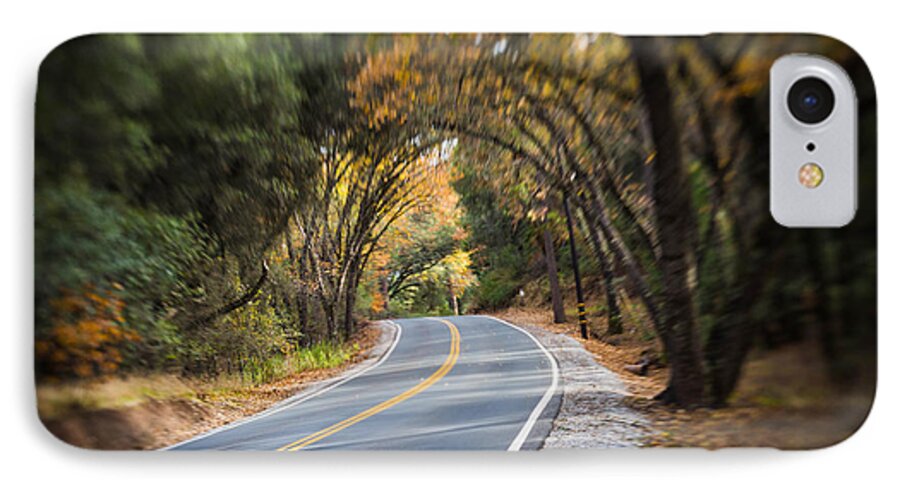 Landscape iPhone 7 Case featuring the photograph A Fall Roadway by Wendy Carrington