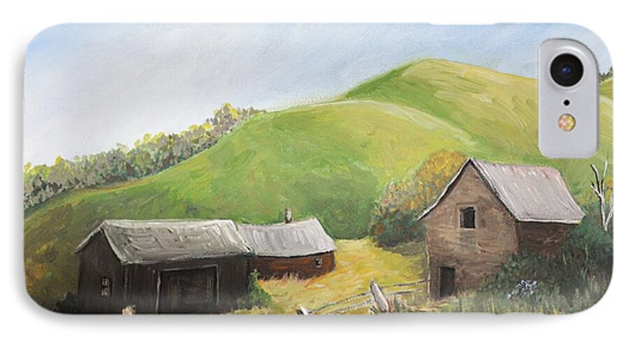 Country Scenes iPhone 7 Case featuring the painting A Little Country Scene by Reb Frost