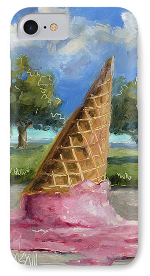 Ice Cream iPhone 7 Case featuring the painting A Mid Summer Tragedy by Billie Colson