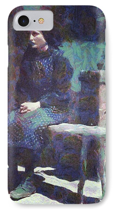 Woman iPhone 7 Case featuring the digital art A moment of meditation by Gun Legler
