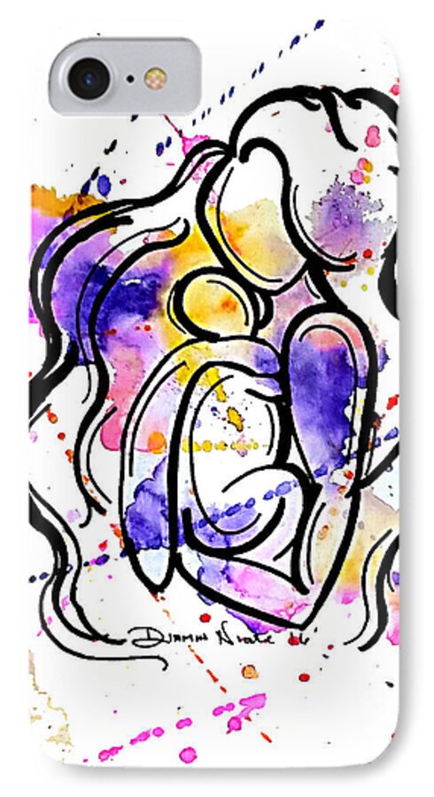 Mother iPhone 7 Case featuring the painting A Mother's Love by Diamin Nicole