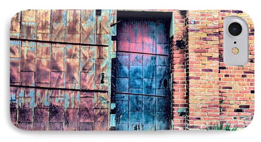 Diana Mary Sharpton Photography iPhone 7 Case featuring the photograph A Rusty Loading Dock Door by Diana Mary Sharpton
