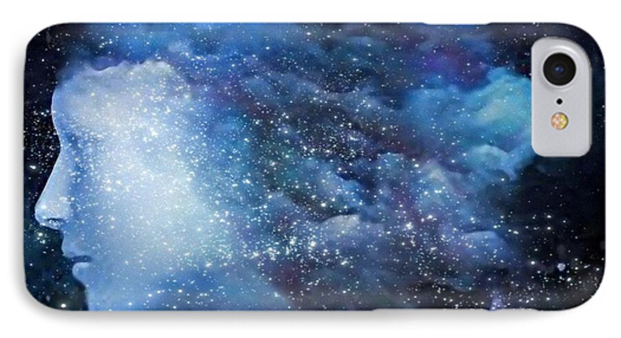 Woman iPhone 7 Case featuring the digital art A soul in the sky by Gun Legler