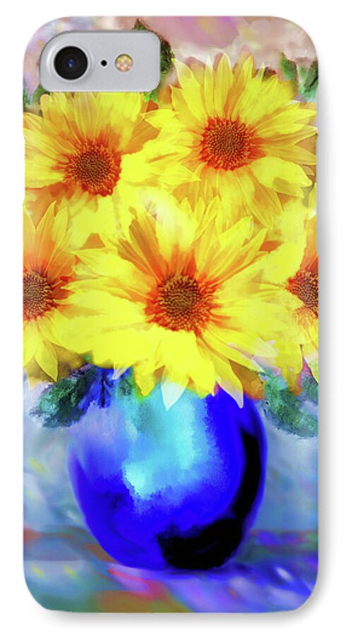 Floral Painting iPhone 7 Case featuring the painting A vase of Sunflowers by Valerie Anne Kelly