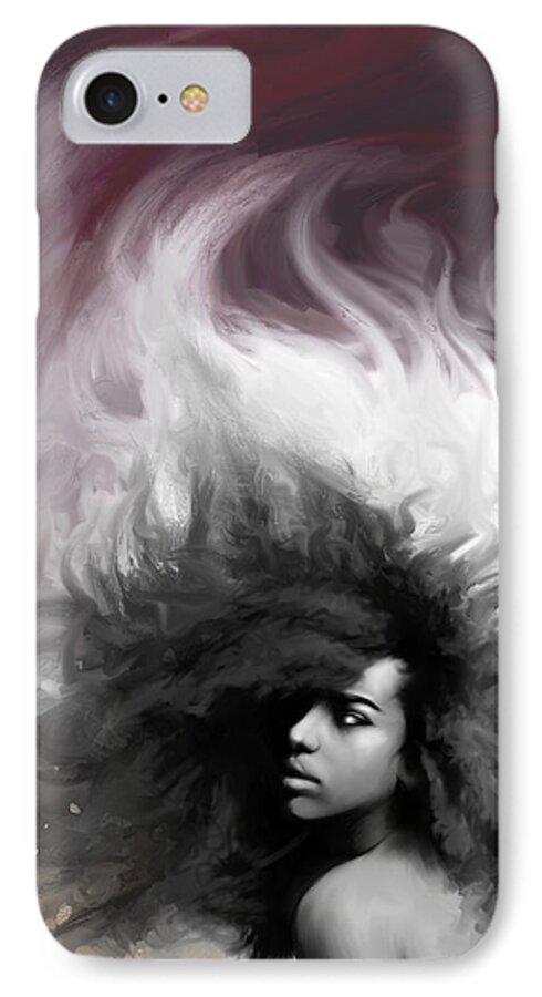 Woman iPhone 7 Case featuring the digital art Abstract Woman by Donald Lawrence
