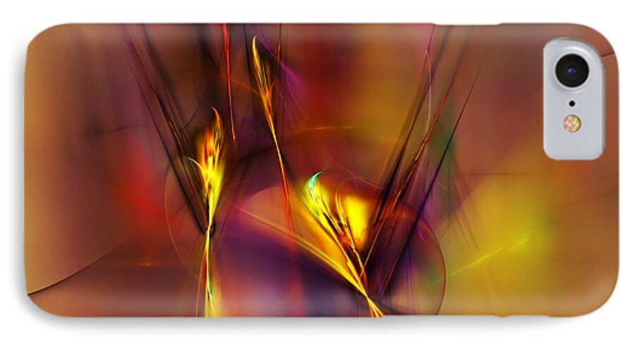 Fine Art iPhone 7 Case featuring the digital art Abstracts Gold and Red 060512 by David Lane