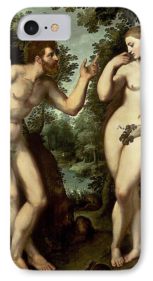 Adam iPhone 7 Case featuring the painting Adam and Eve by Peter Paul Rubens