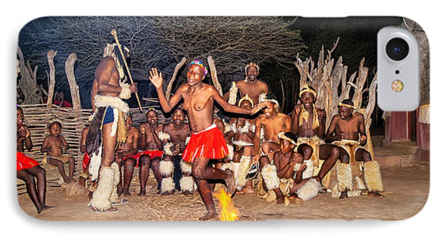 South Africa Zulu Nation iPhone 7 Case featuring the photograph African Fire Dance by Rick Bragan