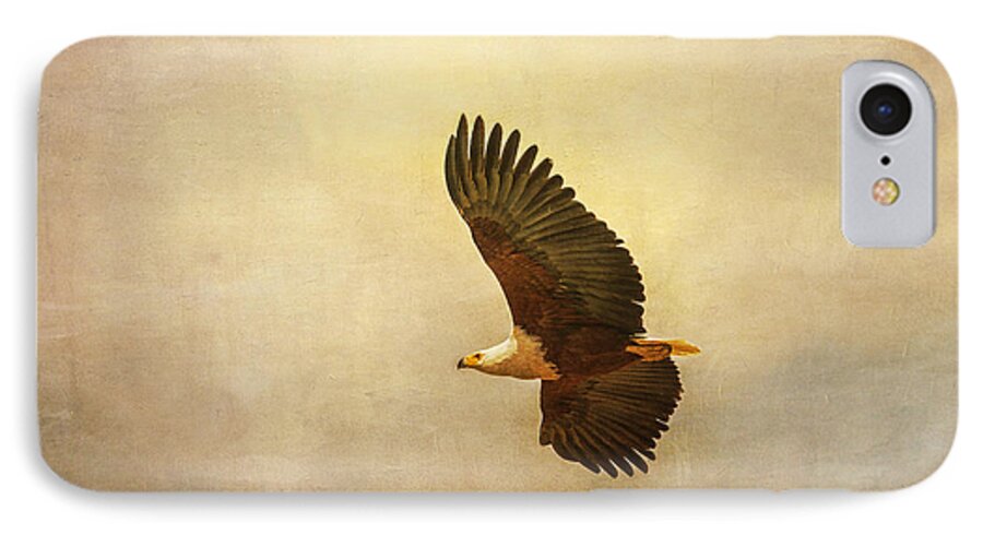 Africa. iPhone 7 Case featuring the tapestry - textile African Fish Eagle by Kathy Adams Clark