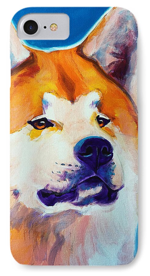 Akita iPhone 7 Case featuring the painting Akita - Apricot by Dawg Painter
