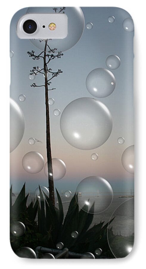 Alcatraz iPhone 7 Case featuring the digital art Alca Bubbles by Holly Ethan