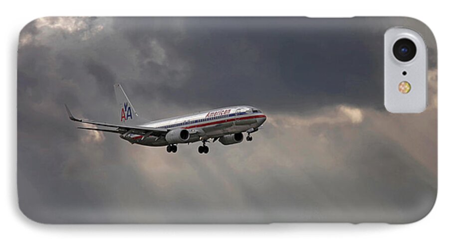 Aa Aircraft Landing iPhone 7 Case featuring the photograph American aircraft landing after the rain. Miami. FL. USA by Juan Carlos Ferro Duque