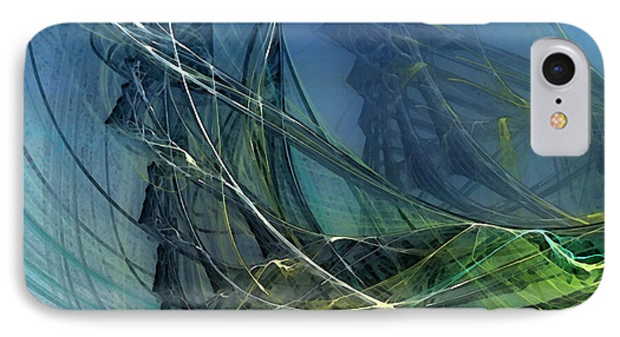 Poetic iPhone 7 Case featuring the digital art An Echo Of Speed by Karin Kuhlmann