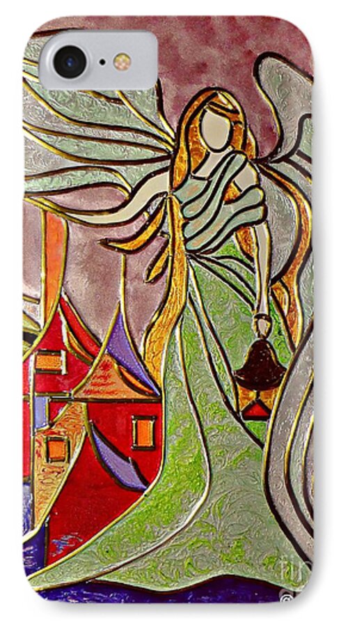 Angel iPhone 7 Case featuring the painting Angel by Amalia Suruceanu