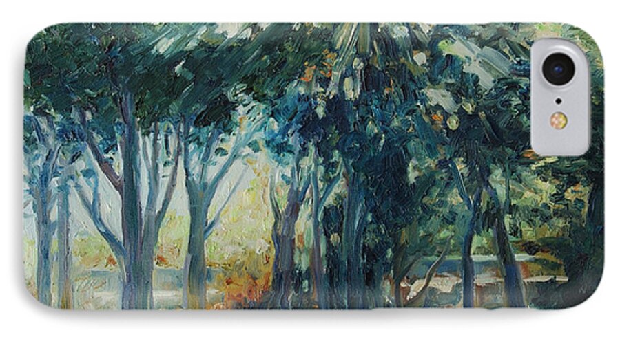 Trees iPhone 7 Case featuring the painting Angel rays by Rick Nederlof