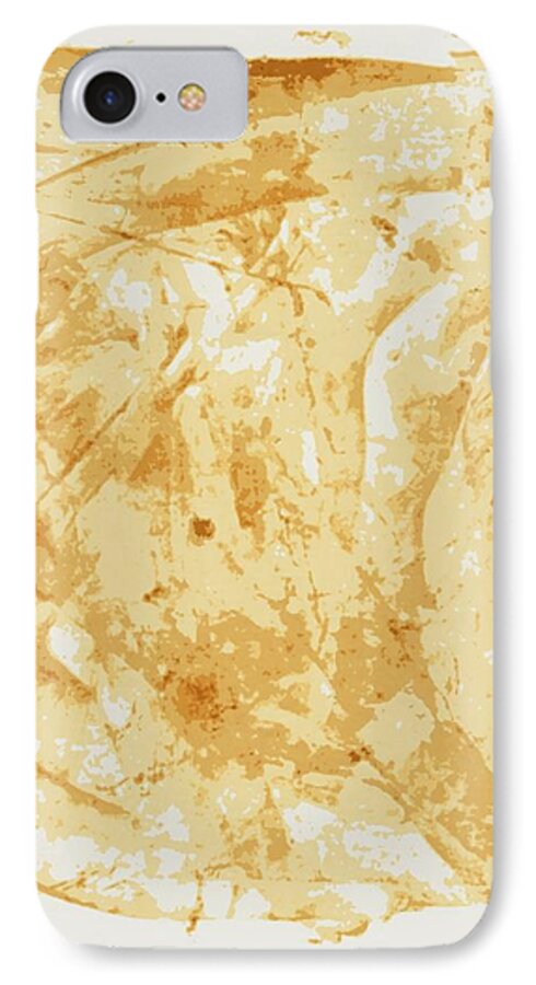 Abstract iPhone 7 Case featuring the painting Antique Gold by Sheri Parris