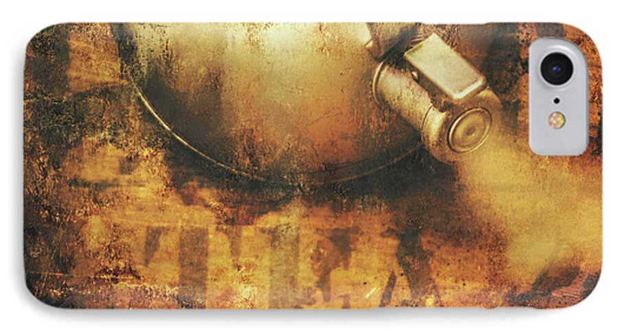 Old iPhone 7 Case featuring the photograph Antique old tea metal sign. Rusted drinks artwork by Jorgo Photography