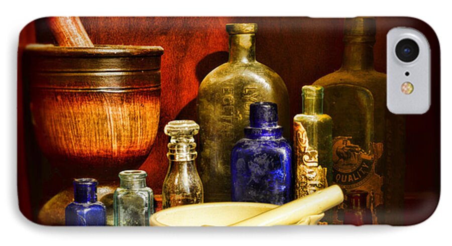 Paul Ward iPhone 7 Case featuring the photograph Apothecary - Tools of the Pharmacist by Paul Ward