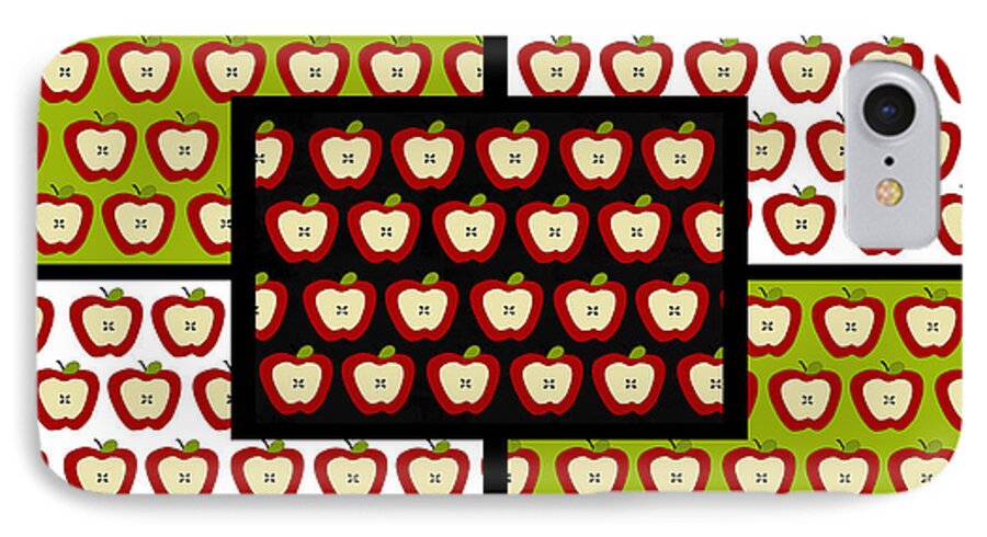 Apple iPhone 7 Case featuring the digital art Apple For The Teacher- Cute Art by KayeCee Spain