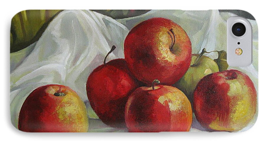 Apples iPhone 7 Case featuring the painting Apples by Elena Oleniuc