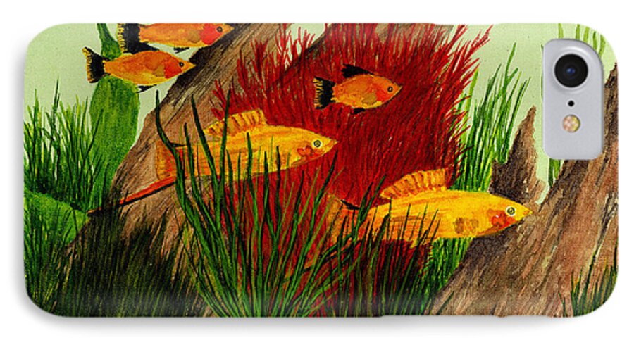 Fish iPhone 7 Case featuring the painting Aquarium Fish by Michael Vigliotti