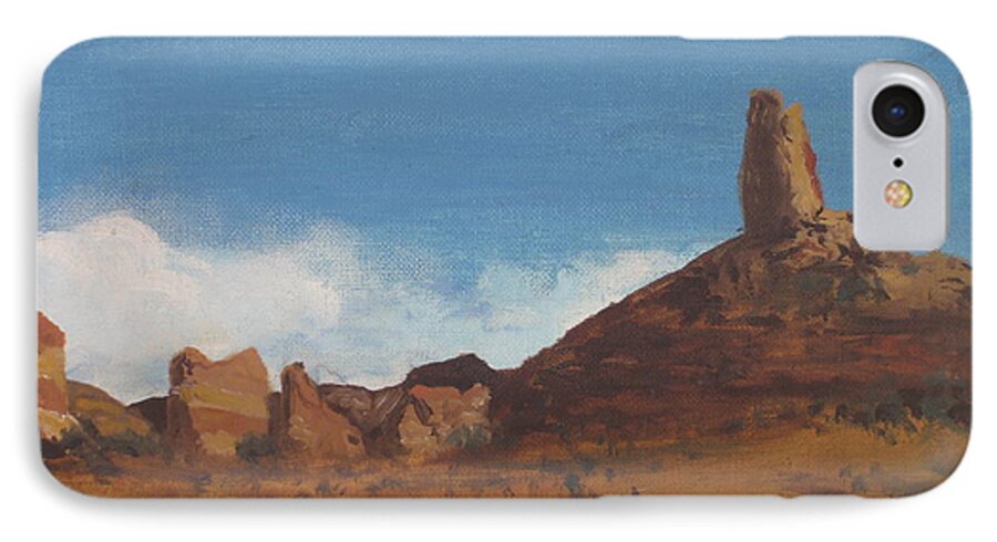 Landscape iPhone 7 Case featuring the painting Arizona Monolith by Suzette Kallen