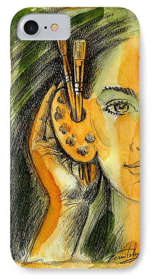 Communicating Communication Concentrating Concept Counseling Creative Creativity Design Drawing Face Female Focusing Foresight Front View Guidance Head Hearing Idea Illustration Illustration And Painting Illustrator Inspiration Inspiring Job Skills Listen Listening Motif One One Person Only Women Palette People Person Problem Solving iPhone 7 Case featuring the painting Art of Listening by Leon Zernitsky