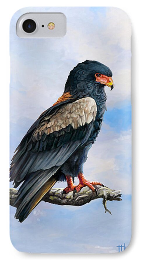 Feathers iPhone 7 Case featuring the painting Bateleur Eagle by Anthony Mwangi