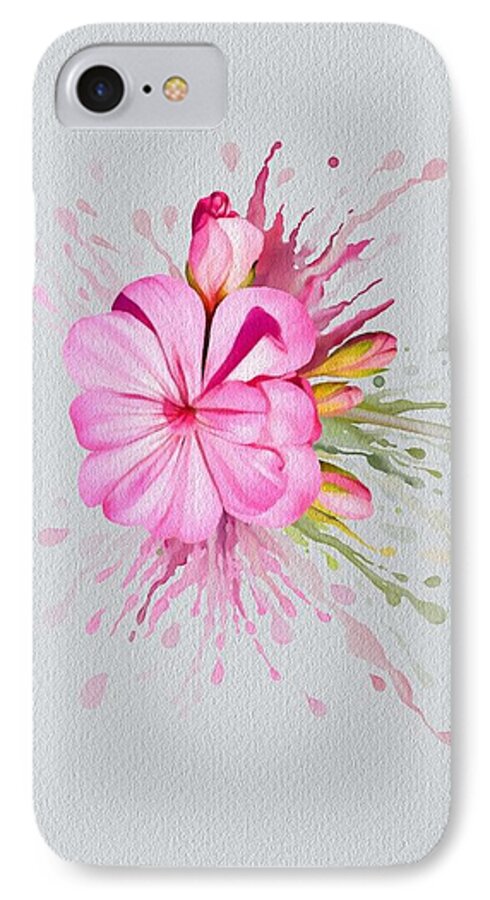 Eruption iPhone 7 Case featuring the painting Pink Eruption by Ivana Westin