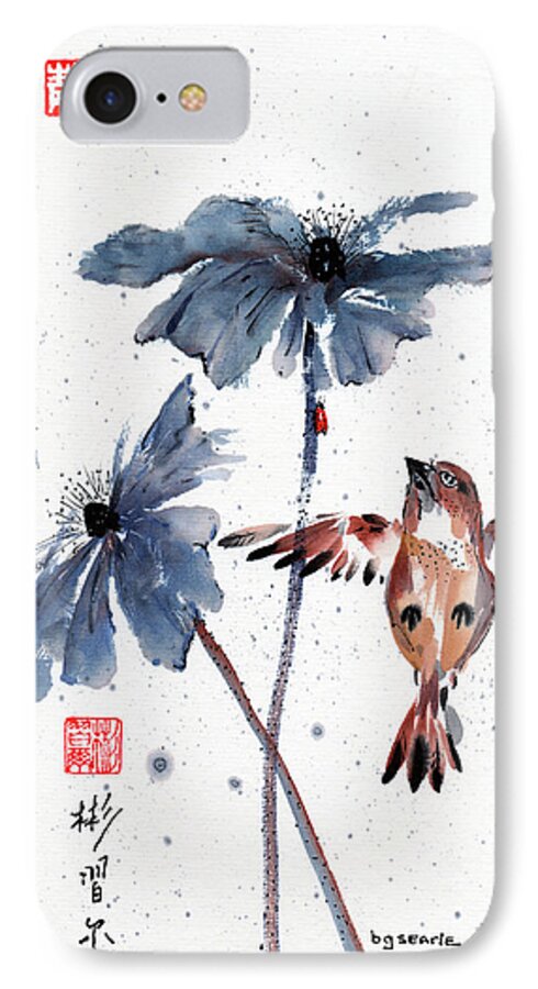 Chinese Brush Painting iPhone 7 Case featuring the painting Aspirations by Bill Searle