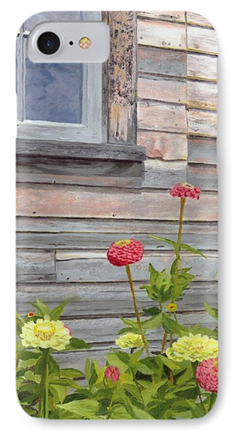 Weathered Wood iPhone 7 Case featuring the painting At the Shelburne by Lynne Reichhart