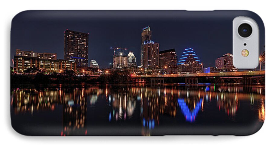 Austin iPhone 7 Case featuring the photograph Austin Skyline At Night by Todd Aaron