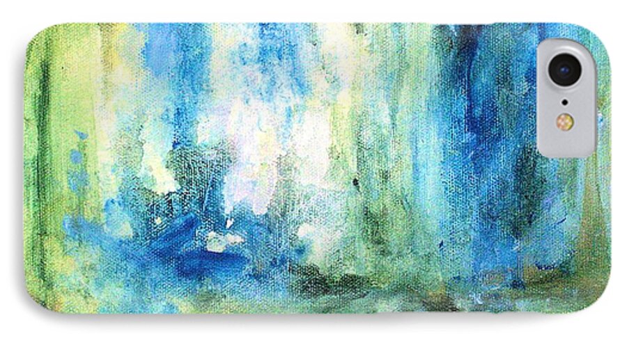 Art iPhone 7 Case featuring the painting Spring Rain by Laurie Rohner