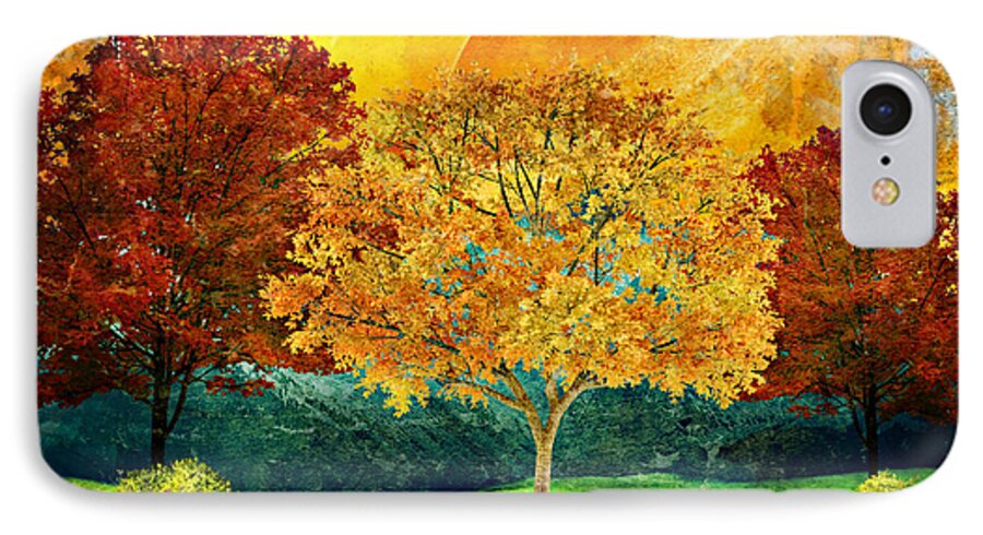 Fall iPhone 7 Case featuring the mixed media Autumn Fantasy by Ally White