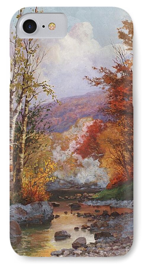 Landscape iPhone 7 Case featuring the painting Autumn in the Berkshires by Christian Jorgensen