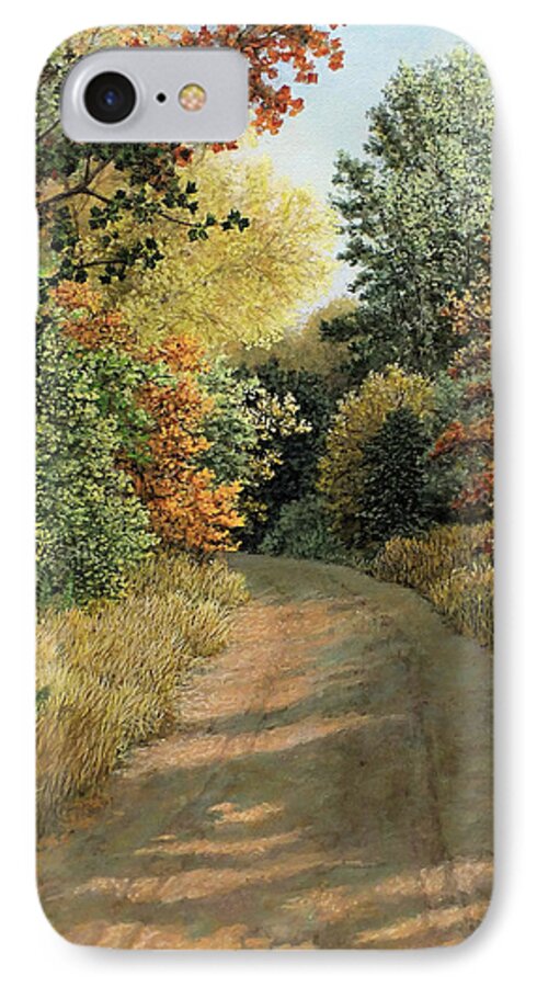 Autumn Scene iPhone 7 Case featuring the painting Autumn Road by Marc Dmytryshyn
