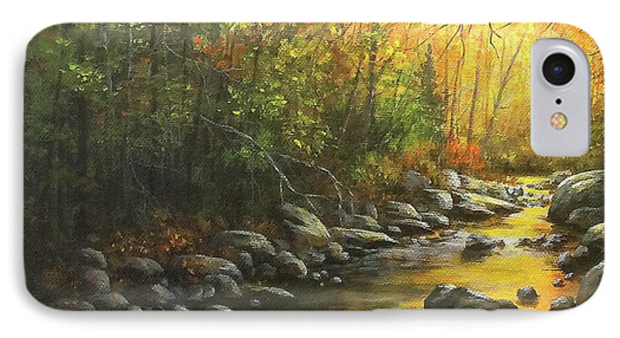 Autumn iPhone 7 Case featuring the painting Autumn Stream by Kim Lockman