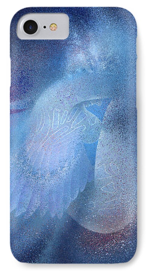 Angel iPhone 7 Case featuring the painting Azure by Ragen Mendenhall