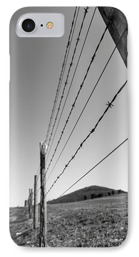 Landscape iPhone 7 Case featuring the photograph Barbed Fence by Amber Kresge