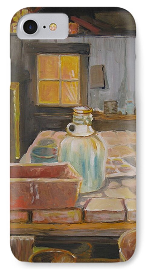  iPhone 7 Case featuring the painting Barn by Julie Todd-Cundiff