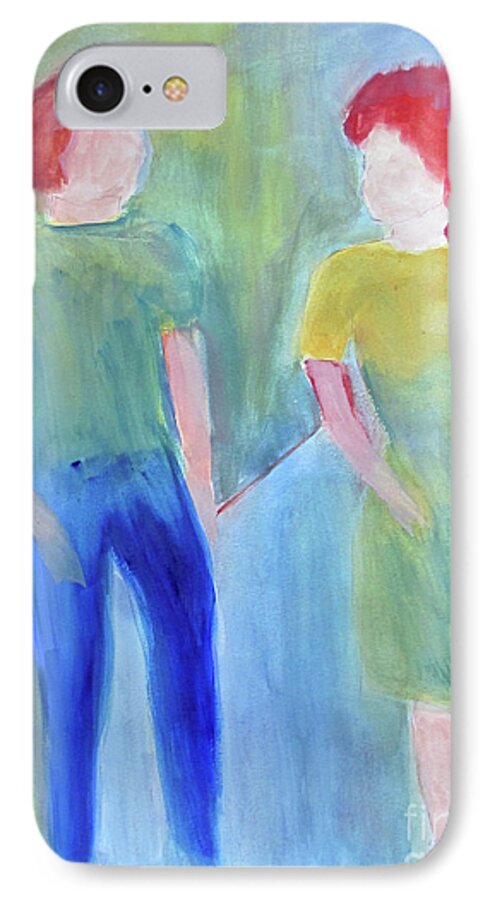 Boy iPhone 7 Case featuring the painting Barney and Elizabeth by Sandy McIntire